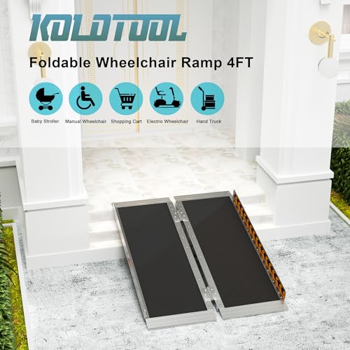 Black 6FT 800 lbs Aluminum Folding Wheelchair Ramp A955538