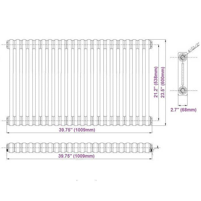 White Cast Iron Style Radiator H2933