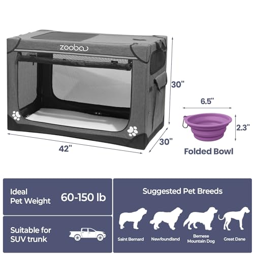Charcoal Gray Portable Soft Dog Crate with Carry Bag Z800
