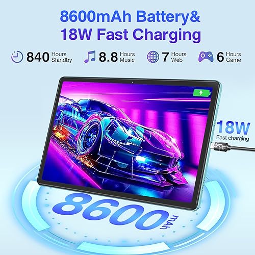 Blue 11 inch Android 13 Tablet 16GB+256GB with 1TB Expand I28522
