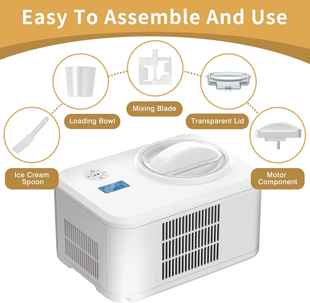 1.5qt Electric Ice Cream Maker with Compressor D548