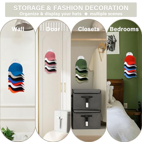 2 Pack Hat Organizer for Baseball Caps, Wall Hat Rack, Hold Up to 16 Hats F468223