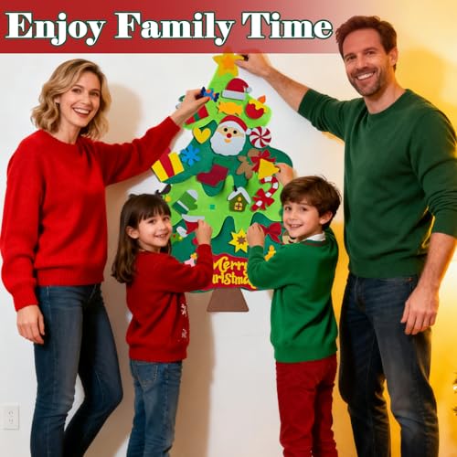 DIY Felt Christmas Tree Kit with Ornaments J939