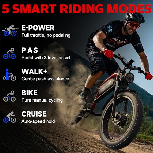 52V 23AH 26" Fat Tire Full Suspension Electric Bike S439763