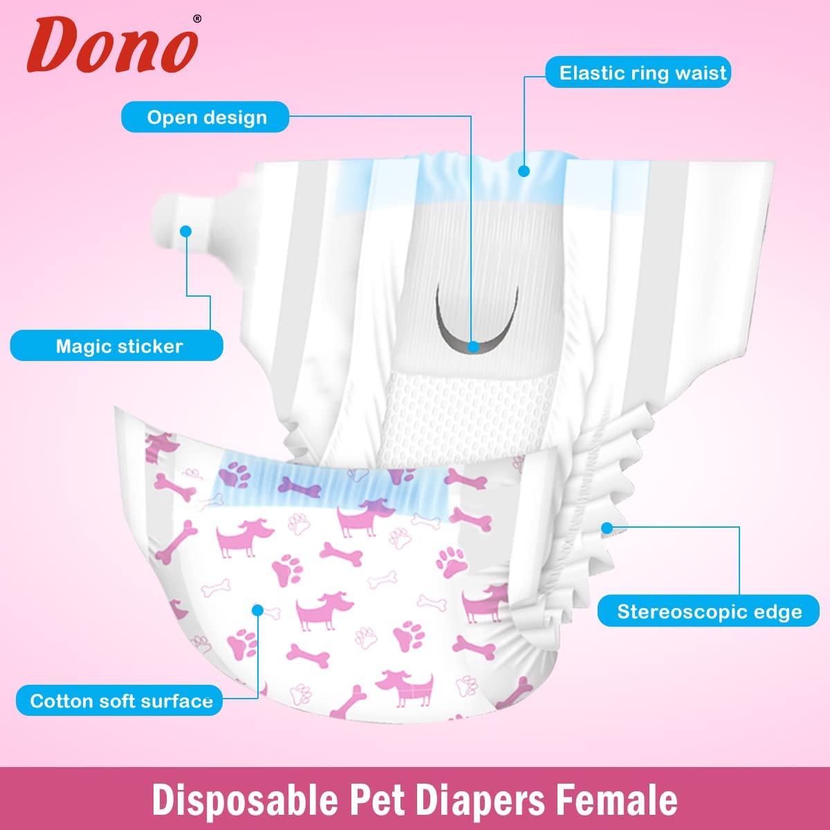 20pcs Super Absorbent Disposable Puppy Diapers D591183