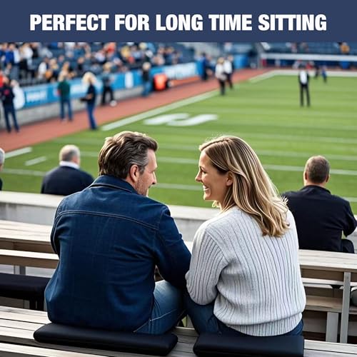 2 Inches Thick Waterproof Oxford Fabric Stadium Seat Cushions Set of 2 (Black) Y200