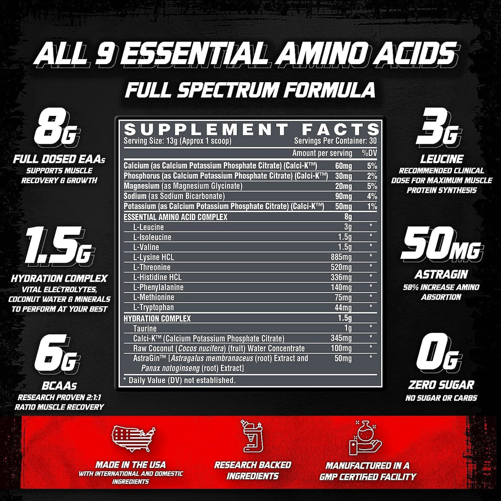8G Essential Amino Acids with Electrolytes Powder 30 Serving C779