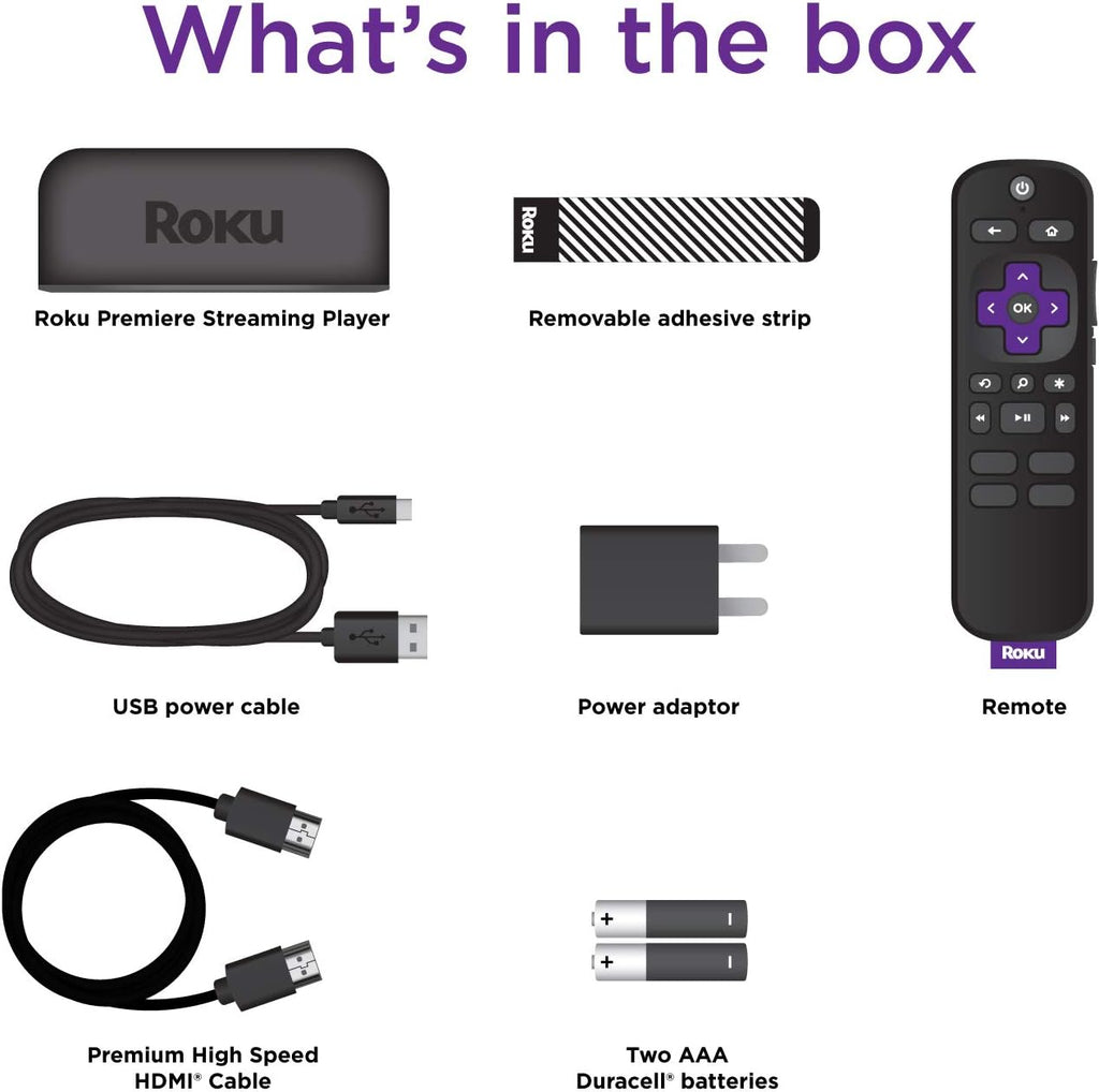 Black HD/4K/HDR Streaming Media Player with Remote and HDMI Cable R880