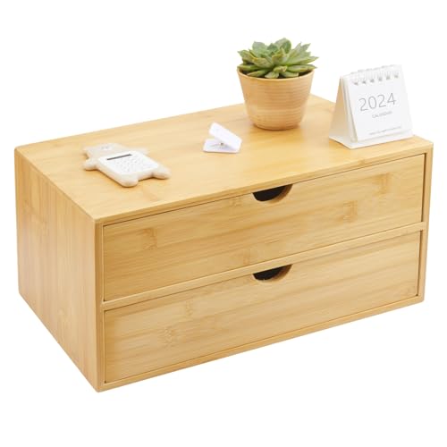 Bamboo Desk Organizer with 3 Drawers E3767