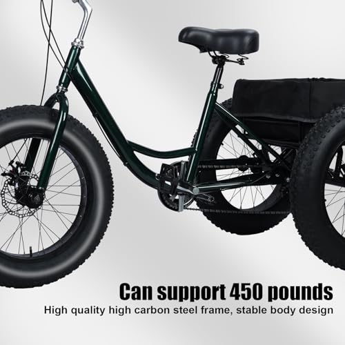 Black 20 inch 3 Wheel Fat Tire Tricycle J31112