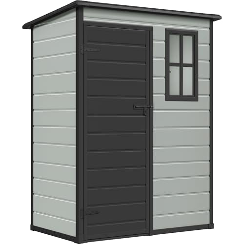 Blue-Gray 5x3 FT Resin Outdoor Storage Shed with Floor X5637