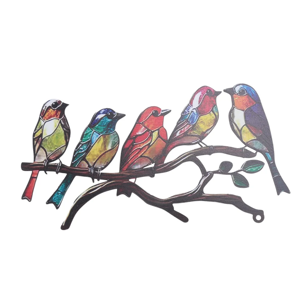 Multicolor Bird Stained Metal Desktop Ornaments O691