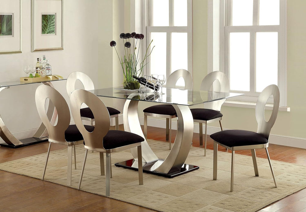Rectangular Glass Top Dining Table L1855