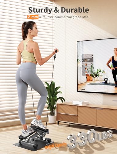 Mini Stepper with Resistance Band, Hydraulic Fitness Stepper Z5888