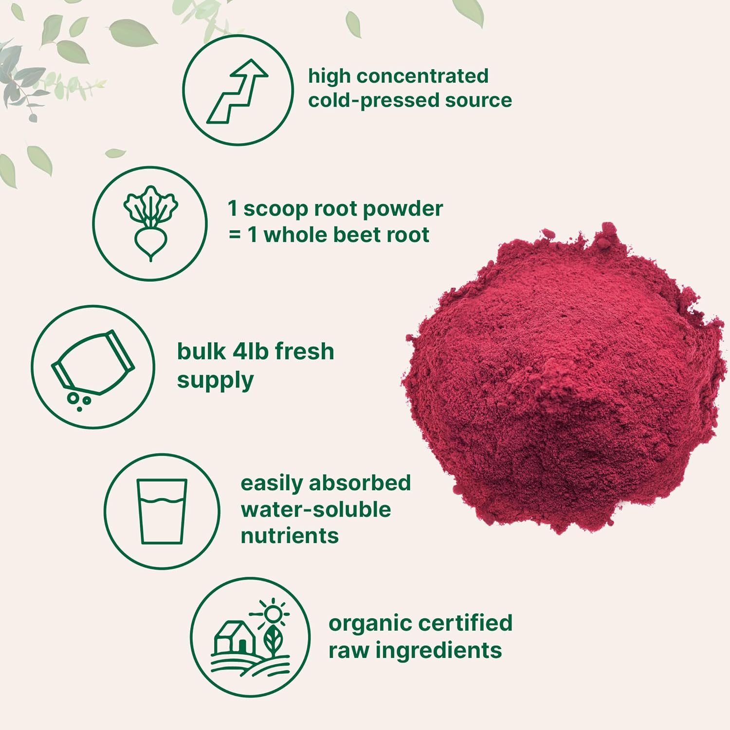 Organic Beet Root Powder, 4 Pounds H760