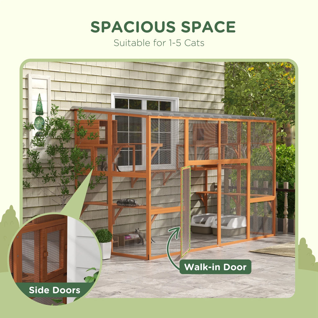 Catio Playground Cat Window Box Outside Enclosure with Scratching Post H2671