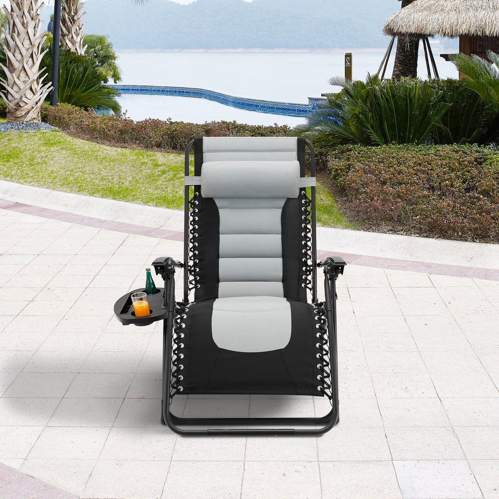 Oversized Zero Gravity Folding Lounge Chair Gray Q841