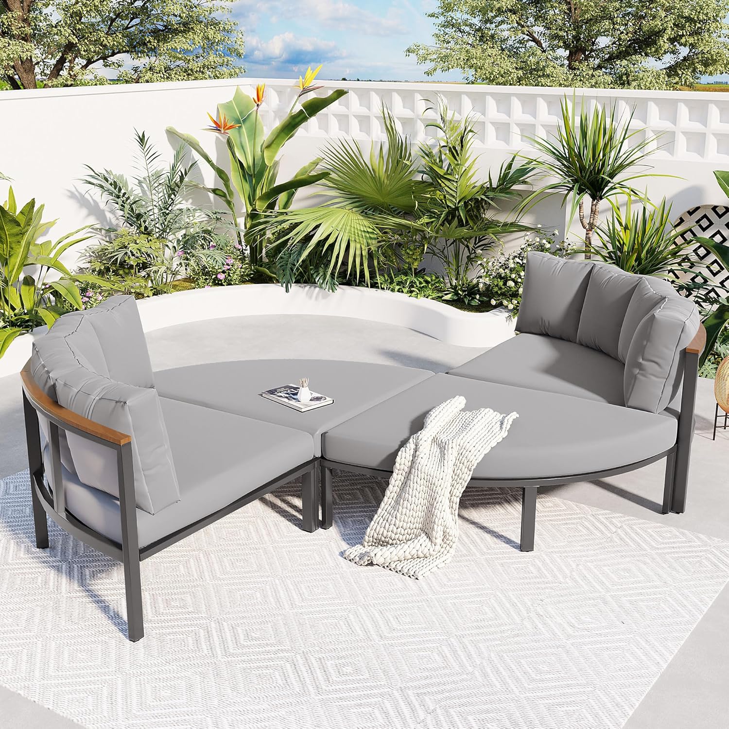 Grey Lounge Sofa Bed G1355