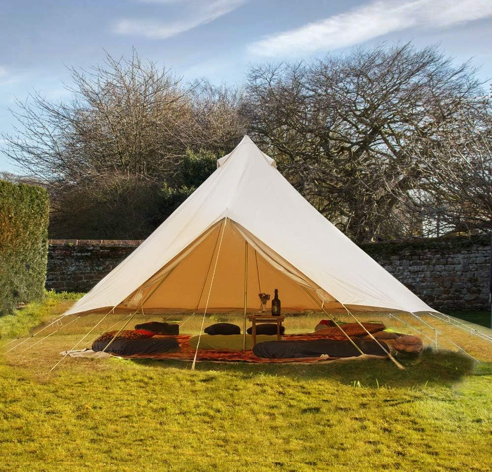 4 Season Cotton Canvas Bell Tent with Stove Jack Hole A239603