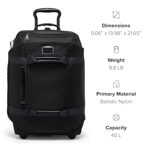Black Ballistic Nylon 2 Wheeled Duffel Backpack Carry-On G579797