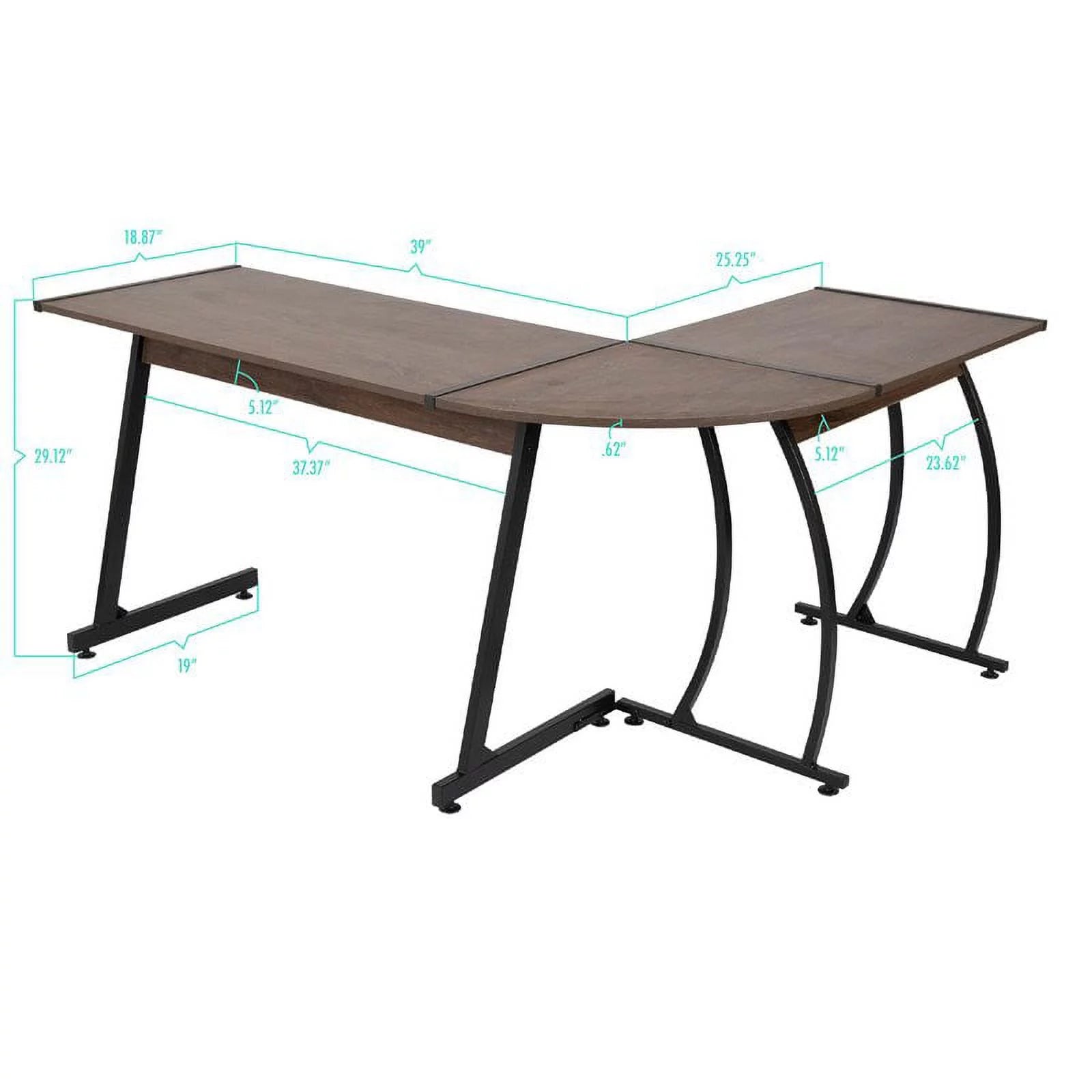 Aged Oak L-Shaped Corner Computer Desk L5454