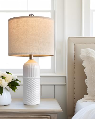 White Ceramic Table Lamps Set of 2 W5102