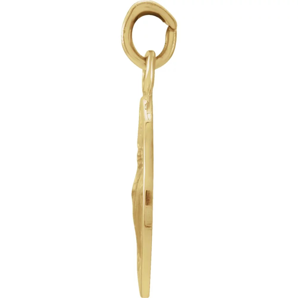 14k Yellow Gold Polished Round St. Jude Thaddeus Medal Pendant Necklace P70894