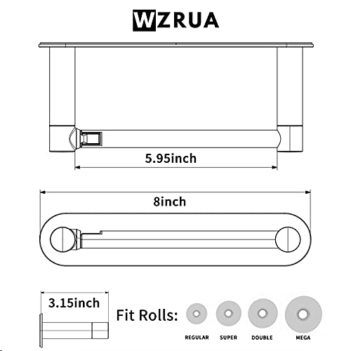 Brushed Nickel Toilet Paper Holder Stick On Stainless Steel and Zinc Alloy E93920