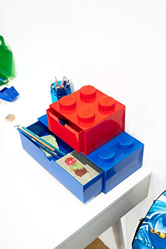 Red Plastic Stackable Desk Drawer with 8 Knobs H9851