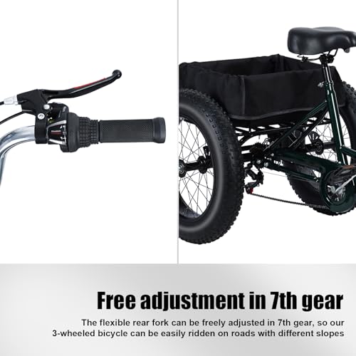 Black 20 inch 3 Wheel Fat Tire Tricycle J31112