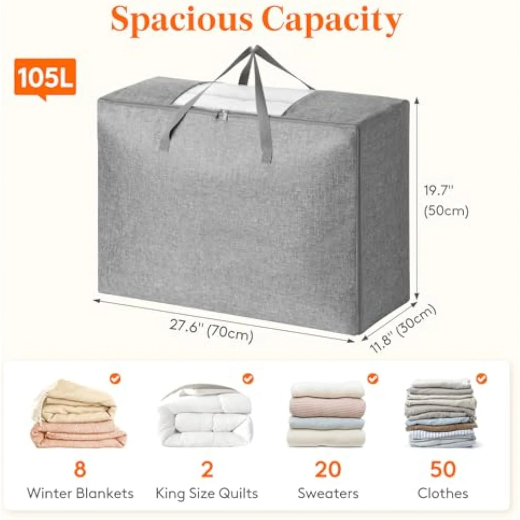 105L Extra Large Storage Bags with Zippers and Handles I414