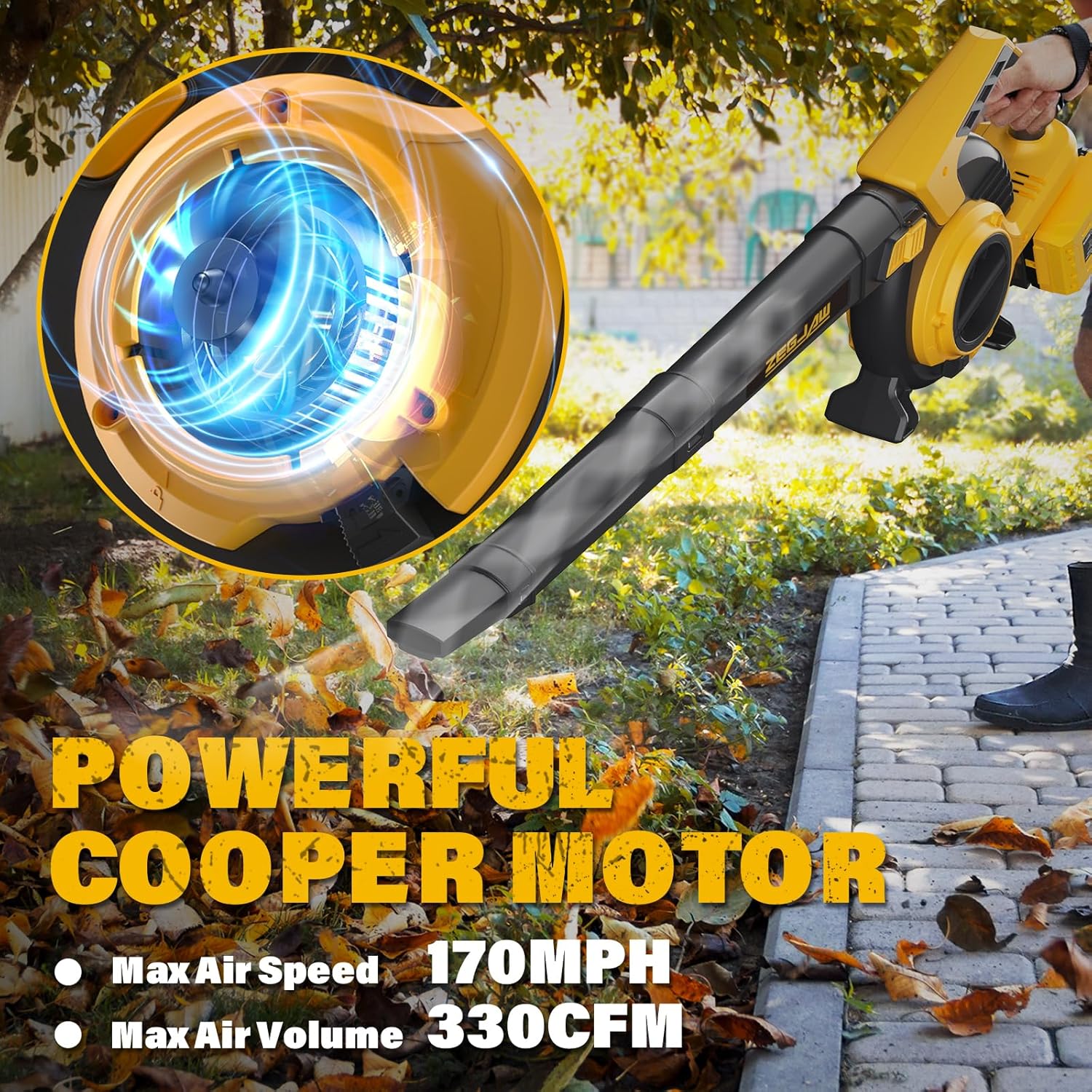 40V 330CFM Cordless Leaf Blower & Vacuum with 2x4.0Ah Battery & Charger S3009