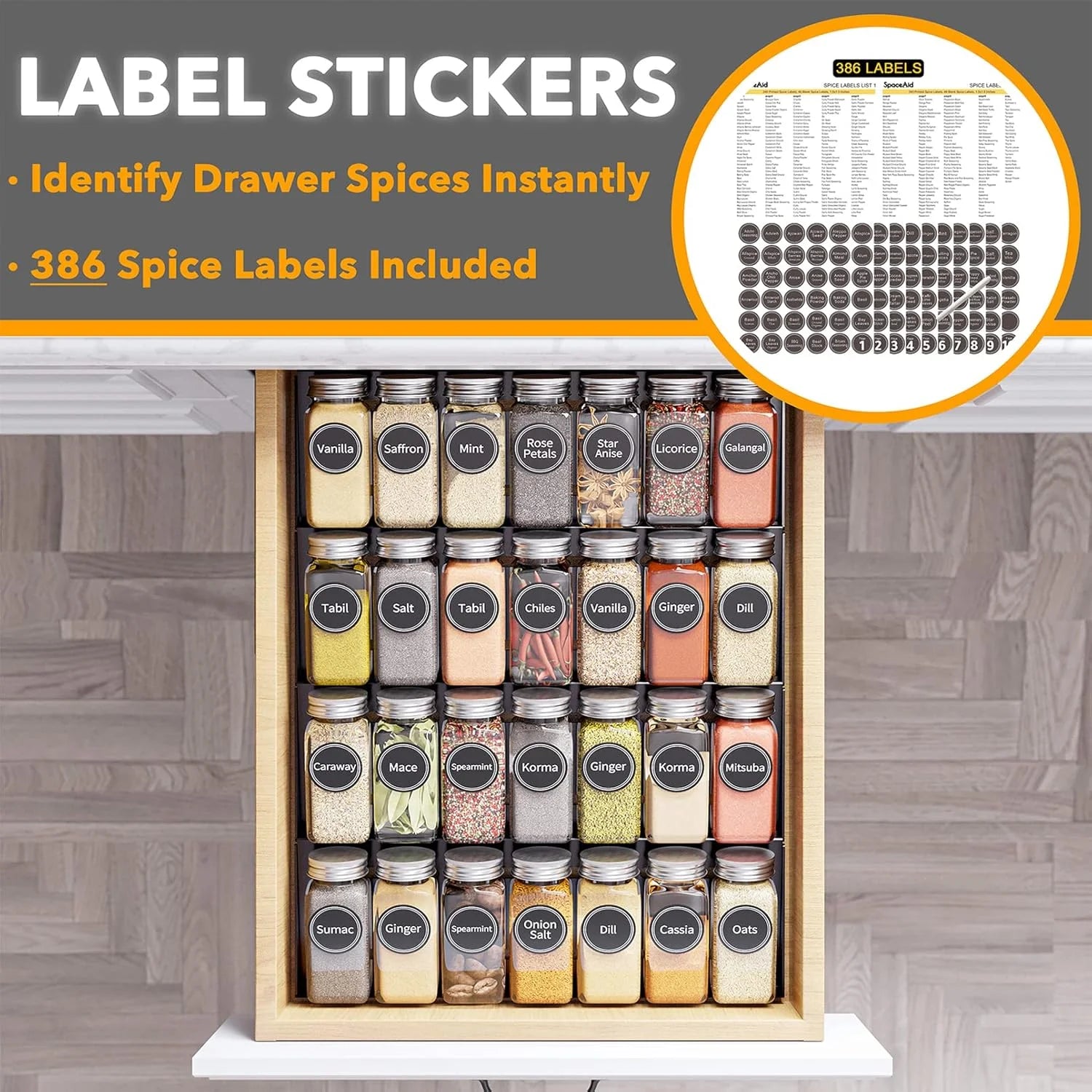 28 Spice Jars 4-Tier Spice Rack Tray F5174
