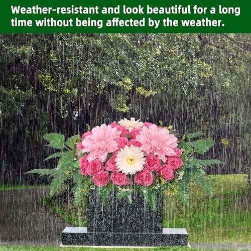 Light blue Artificial Cemetery Flower Saddle O73333