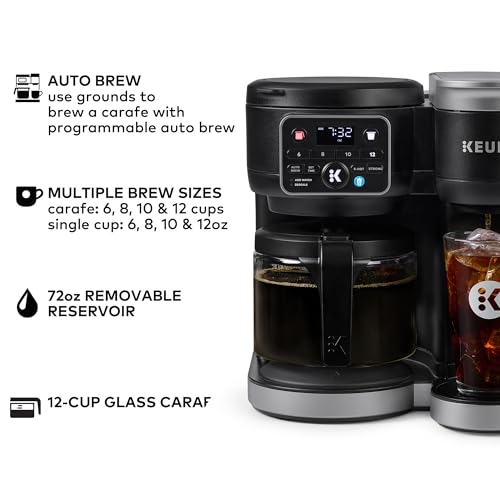 Single Serve & Carafe Coffee Maker, 72oz Reservoir S959
