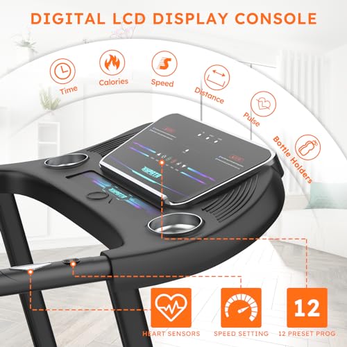 Folding Electric Treadmill with Incline and LED Display E94482