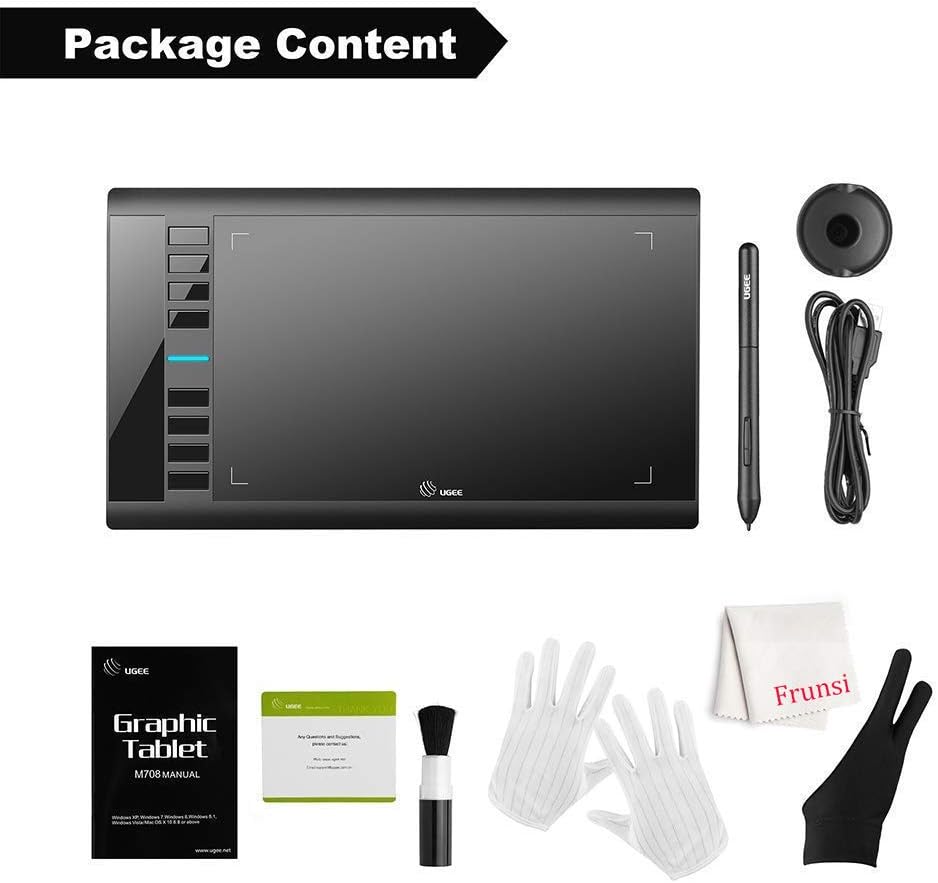 10 x 6 inch Graphics Drawing Tablet with 8 Hot Keys I719556
