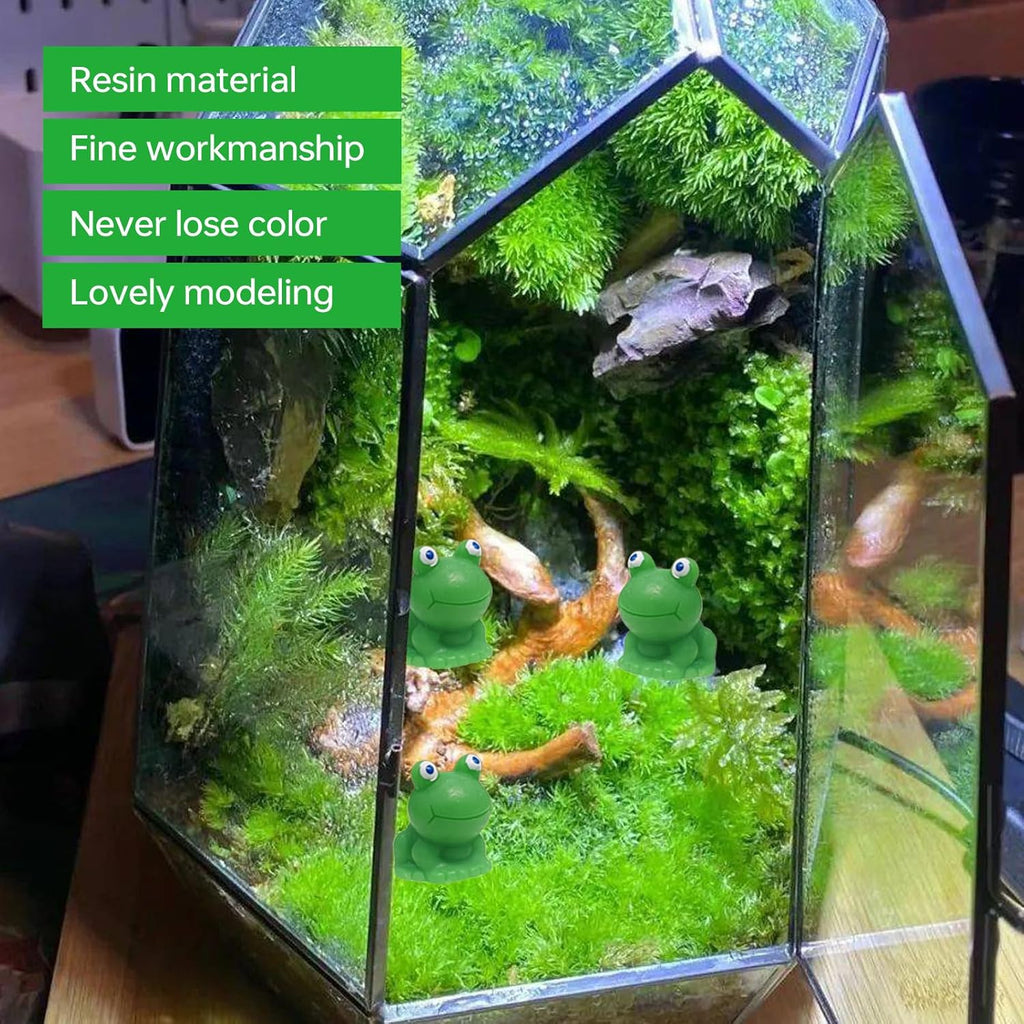 50 Pcs Green Plastic Frog Figurines Miniature Garden Decor E449250