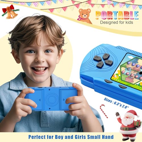 Handheld Game Console 3" HD Screen Built in 258 Video Games Blue Y89351