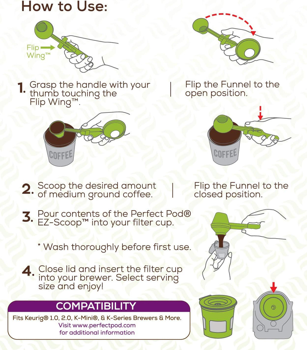 Reusable K Cup Coffee Pod Filters & Scoop T7236