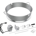 Silver Kettle Grill Rotisserie Ring Kit with Motor, Forks, Spit Rod S37503
