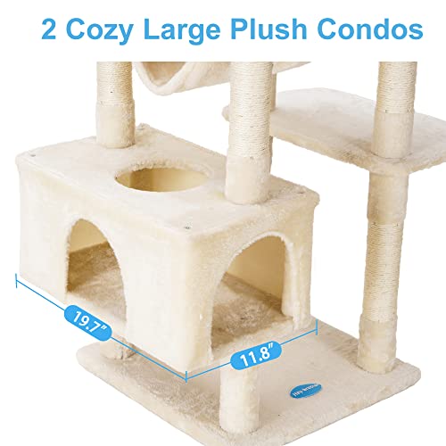Light Gray 69 Inch Cat Tree with Scratching Posts O79980