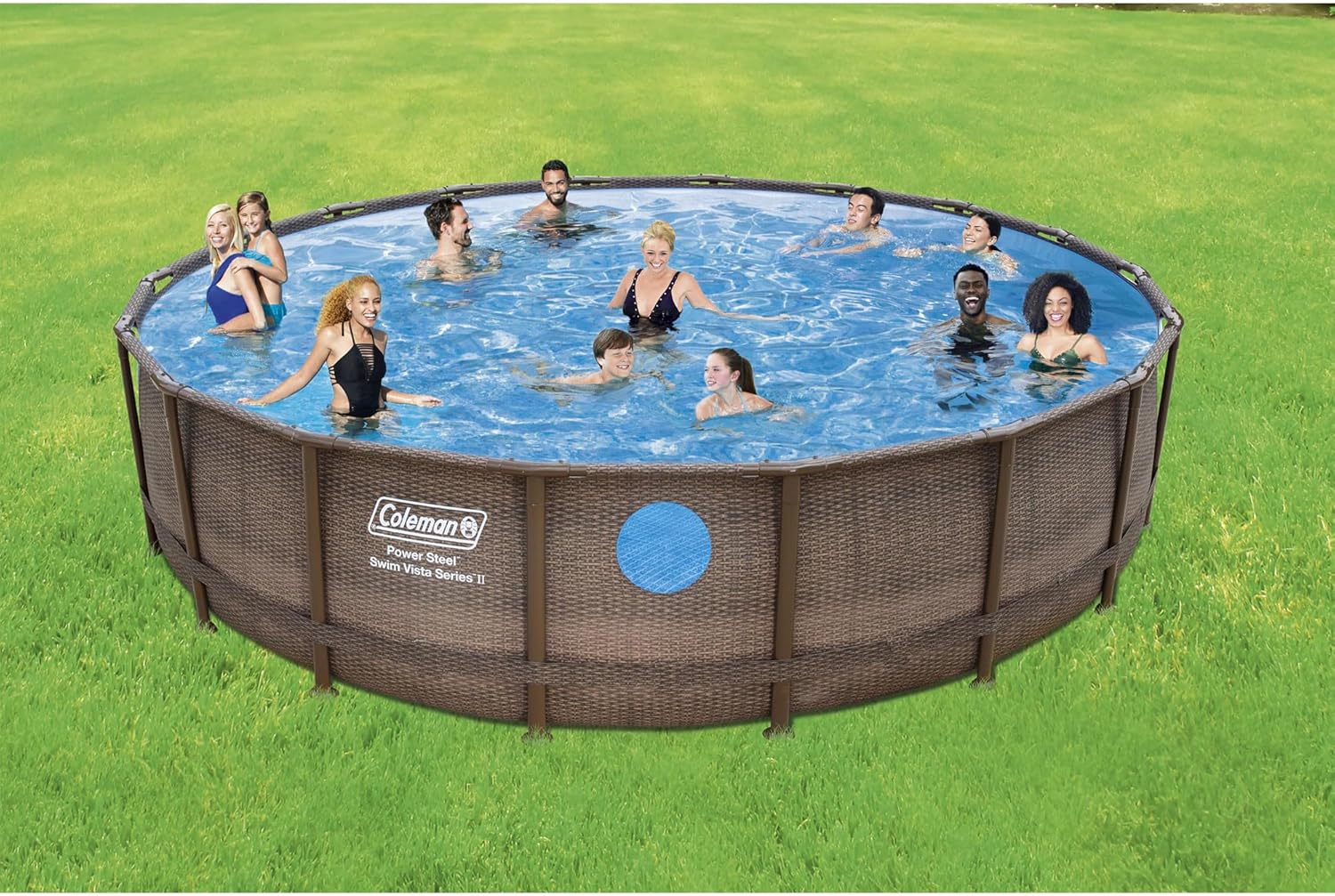 Brown 18' x 48" Above Ground Swimming Pool Set with Filter Pump and Ladder E20937