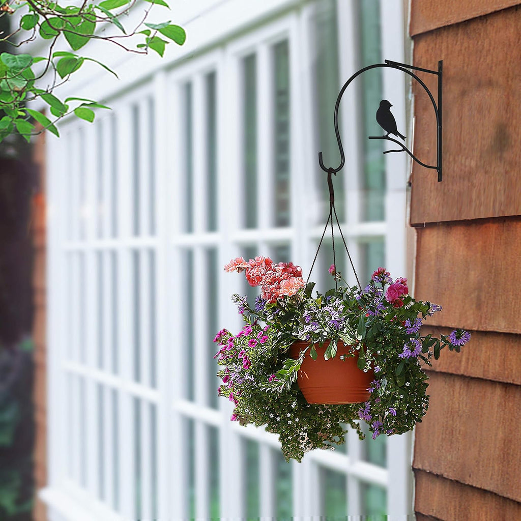 Black Metal 10 Inch 2 Pack Hanging Plant Bracket T668270