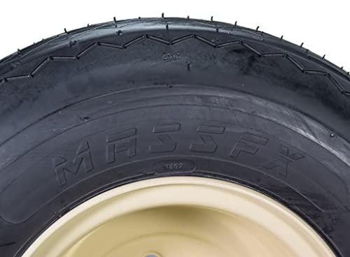 Set of 4 18x8.5-8 Beige Golf Cart Wheels and Tires Combo E793407