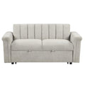 Gray Convertible Sofa Bed with Adjustable Backrest W145919