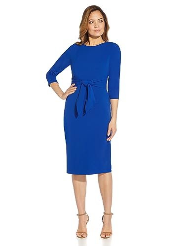 Knit Crepe Tie Waist Sheath S372707