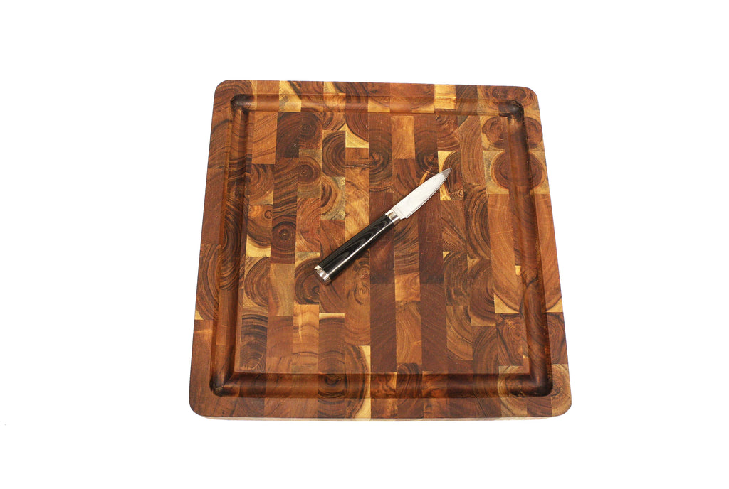 Natural Brown Acacia Wood Cutting Board 16" x 16" x 2" J311