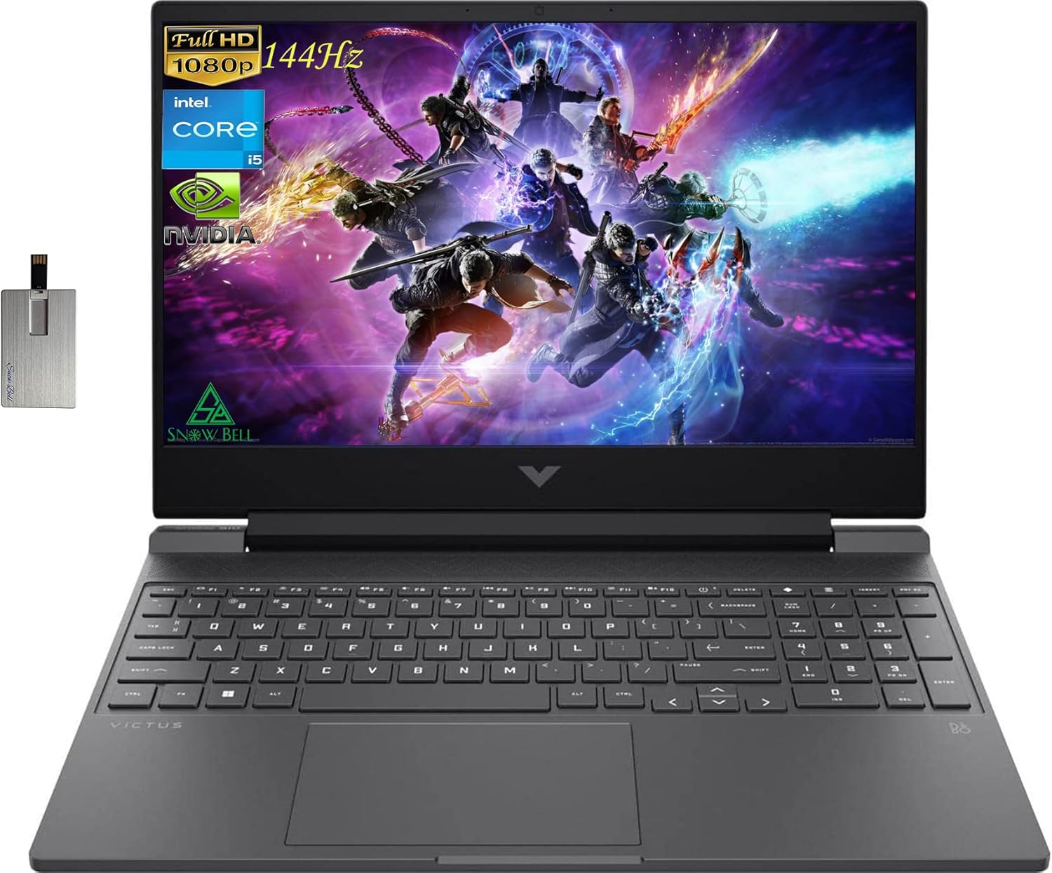 15.6" FHD 144Hz Gaming Laptop, Intel Core i5, 32GB RAM, 2TB PCIe SSD, NVIDIA GeForce GTX 1650 Graphics, Backlit Keyboard, Win 11 Pro, Mica Silver Y20696