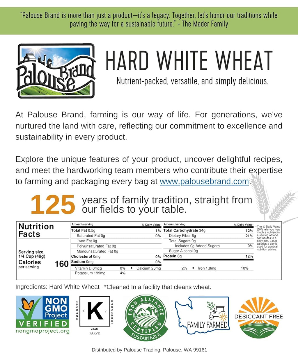 25 LBS Hard White Wheat Berries K552612